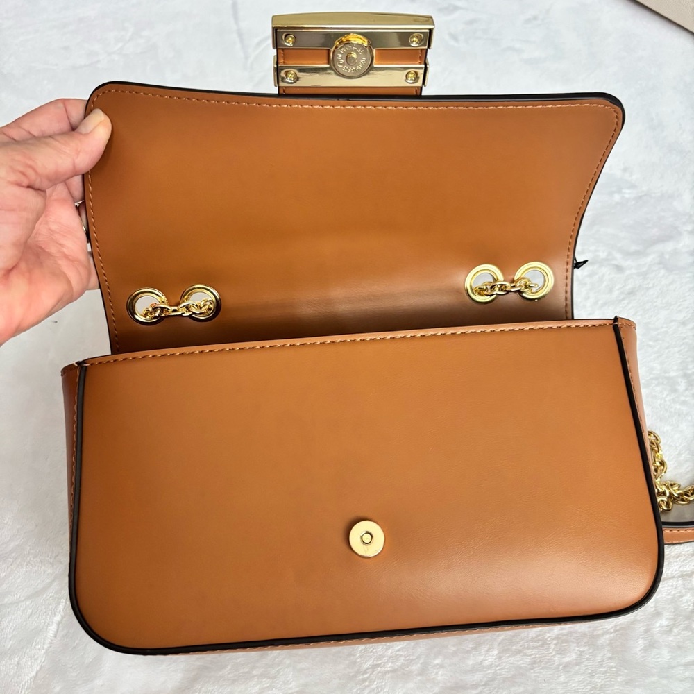 H by HALSTON Lizzy Oak Faux Leather Shoulder Bag--NWT - Picture 9 of 16